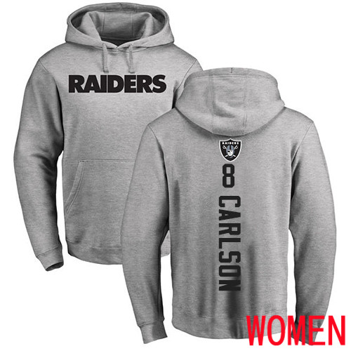 Oakland Raiders Ash Women Daniel Carlson Backer NFL Football #8 Pullover Hoodie Sweatshirts->oakland raiders->NFL Jersey